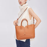 TIANQINGJI Handmade Gold Brown TOGO Leather Tote Bag