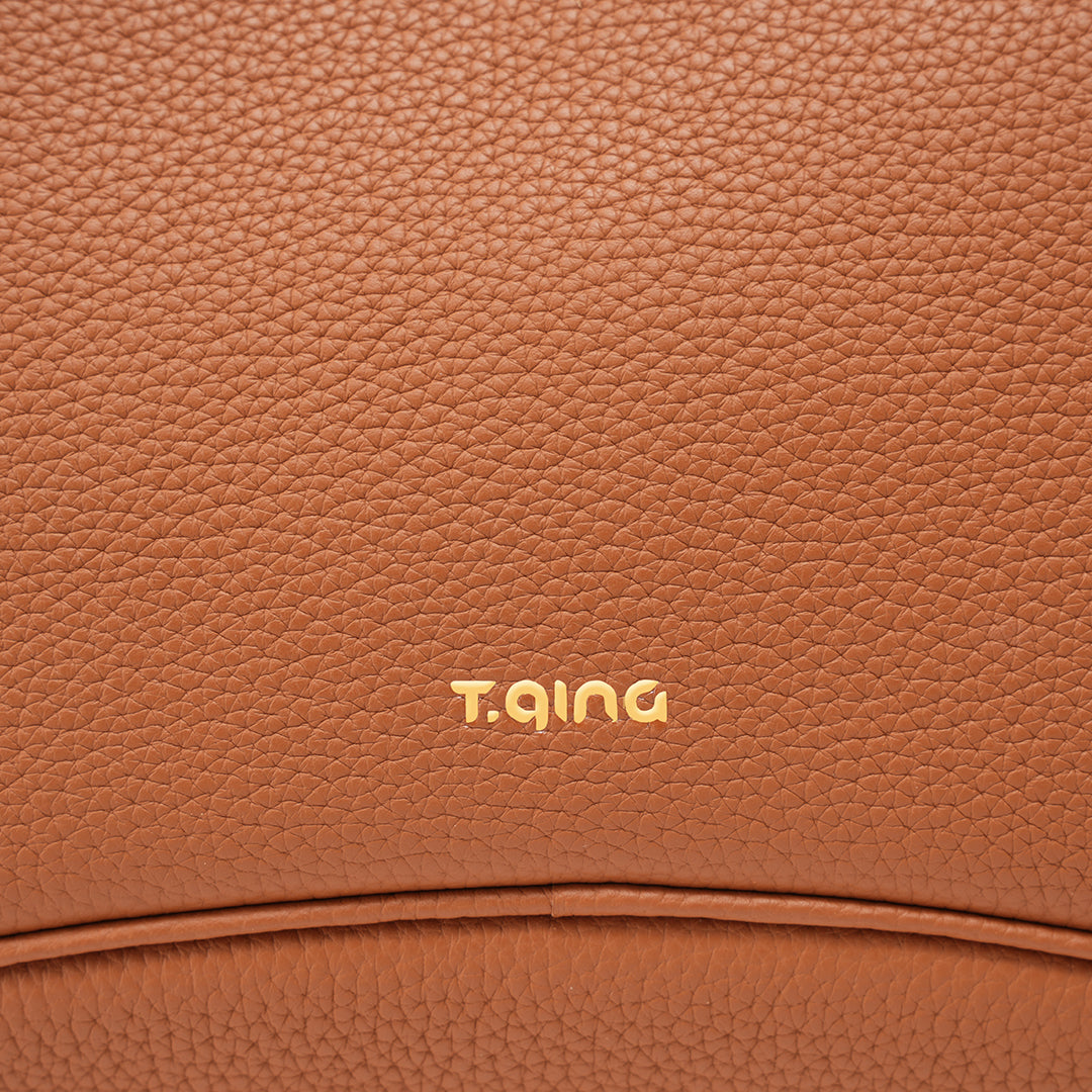 TIANQINGJI Handmade Gold Brown Togo Leather Tote Bags