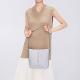 TIANQINGJI Handmade Gray TOGO Leather Bucket Bag