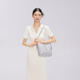 TIANQINGJI Handmade Gray TOGO Leather Bucket Bag