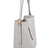 TIANQINGJI Handmade Gray TOGO Leather Bucket Bag