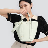 TIANQINGJI Handmade Light Green TOGO Leather Picotin Tote Bag