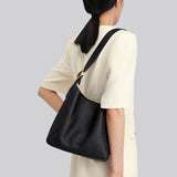 TIANQINGJI Handmade Black TOGO Leather Shoulder Hobo Bag