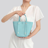 TIANQINGJI Handmade TOGO Leather Picotin Tote Bag - Size Middle (Old Version)