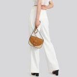 TIANQINGJI Handmade SWIFT Leather Crossbody Flap Saddle Bag