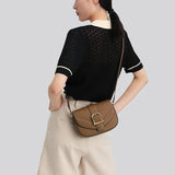 TIANQINGJI Handmade Brown SWIFT Leather Crossbody Flap Saddle Bags