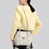 TIANQINGJI SongFu Bag - กระเป๋าโท้ทหนัง TOGO สีขาวแฮนด์เมด