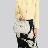 TIANQINGJI SongFu Bag - กระเป๋าโท้ทหนัง TOGO สีขาวแฮนด์เมด