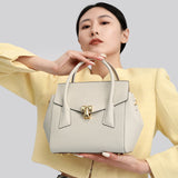 TIANQINGJI SongFu Bag - กระเป๋าโท้ทหนัง TOGO สีขาวแฮนด์เมด