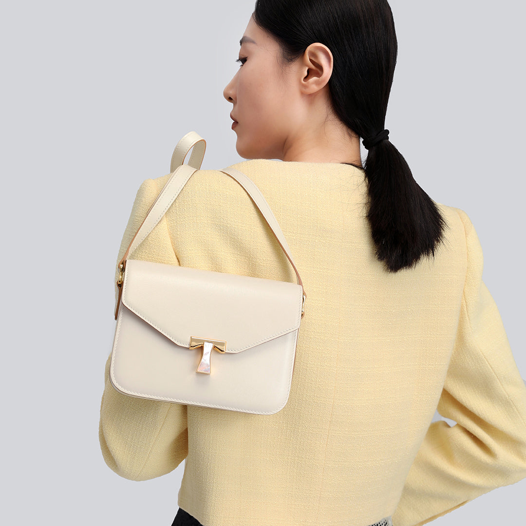 TIANQINGJI Handmade Leather Shoulder Hobo Bag