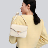 TIANQINGJI Handmade White BOX Glossy Leather Tofu Crossbody Bag