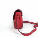 TIANQINGJI Handmade Red EP SWIFT Leather Crossbody Saddle Bag