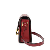 TIANQINGJI Handmade Red BOX Glossy Leather Tofu Crossbody Bag