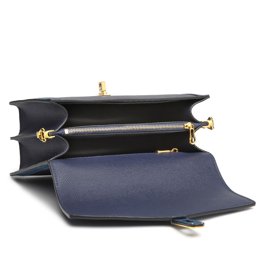 TIANQINGJI Handmade Blue EP SWIFT Leather Organ Crossbody Bag