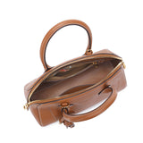 TIANQINGJI Handmade Gold Brown EVE Leather Dome Shell Tote Bag