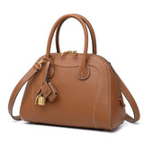 TIANQINGJI Handmade Gold Brown EVE Leather Dome Shell Tote Bag