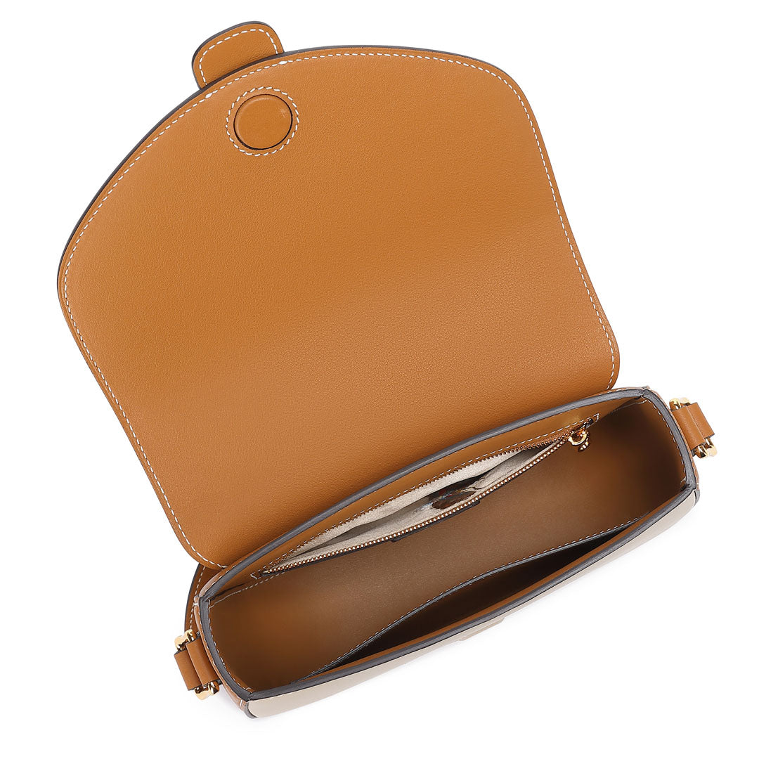 Swift Leather Casual Handmade Saddle Crossbody Bag For Women - 10 - TIANQINGJI