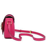 TIANQINGJI Handmade Pink SWIFT Leather Crossbody Flap Saddle Bags