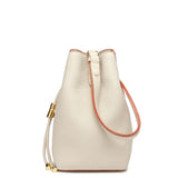 TIANQINGJI Handmade White TOGO Leather Shoulder Bucket Bag