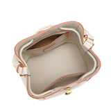 TIANQINGJI Handmade White TOGO Leather Shoulder Bucket Bag