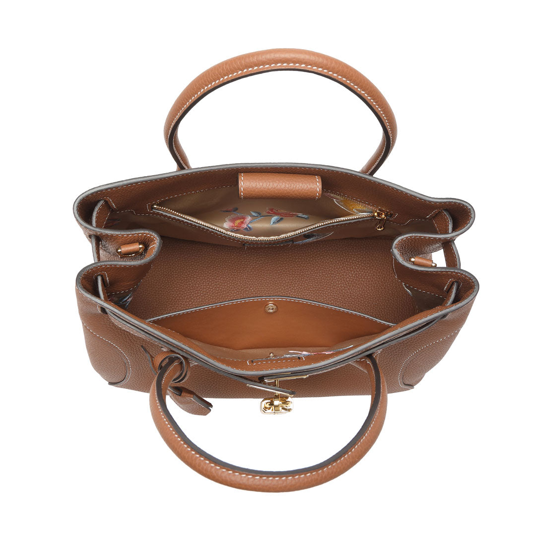 TIANQINGJI Handmade Gold Brown TOGO Leather Tote Bags